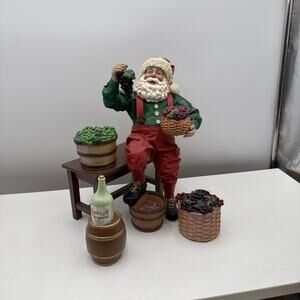 Clothtique Possible Dreams Santa - Santa's Vineyard Wine Grapes‎ Tuscan Vtg 2000